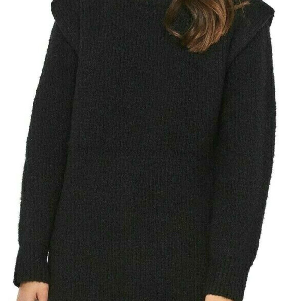 Vero Moda Daisy Women's Size M Wide Shoulder Sweater Long Sleeve Black MSRP $188